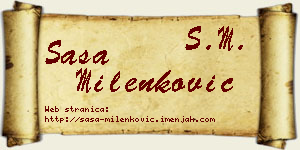 Saša Milenković vizit kartica